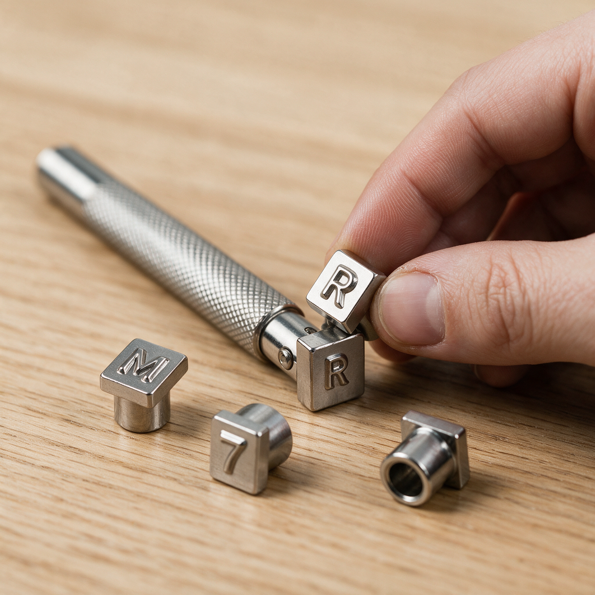 stamp punch set feature mechanism